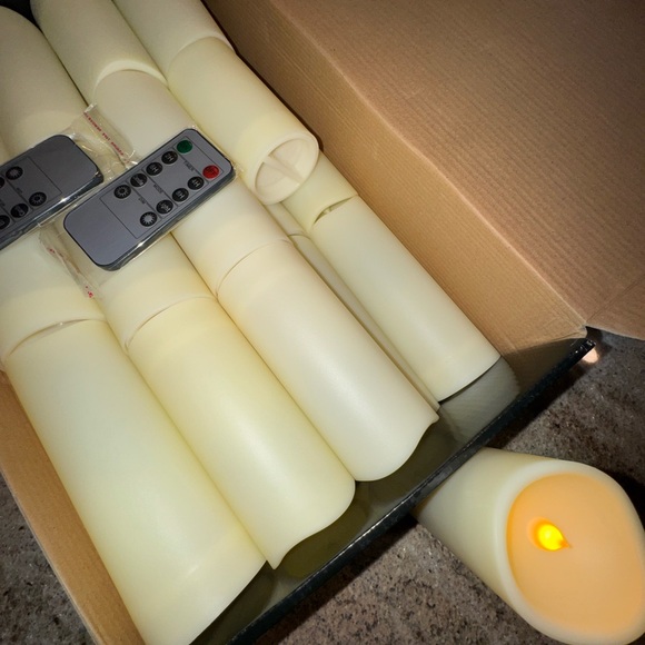 24-Pack Flameless LED Pillar Candles w/ Remotes | Ivory | Outdoor Safe - in box - Picture 2 of 3